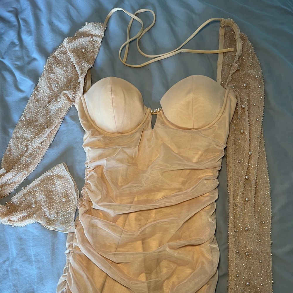 Oh polly gold dress